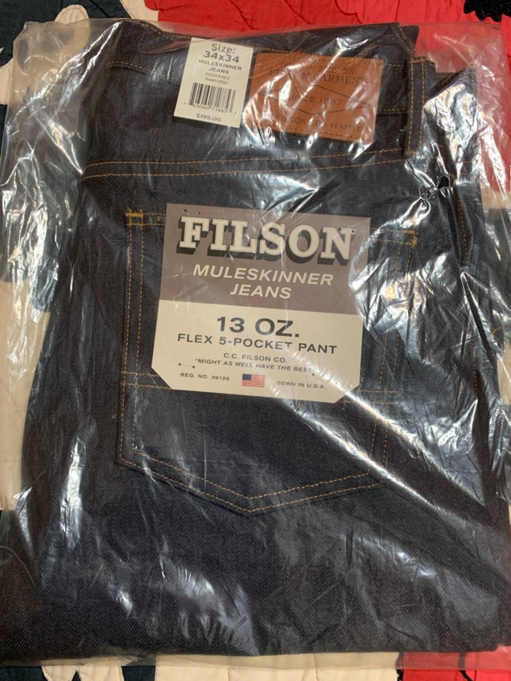 Filson Muleskinner Men's Jeans Navy Blue
